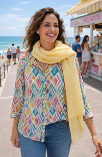 Blusa de gasa rombos colores - Imagen 1