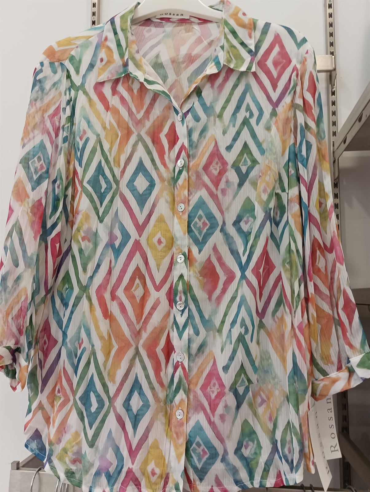 Blusa de gasa rombos colores - Imagen 5