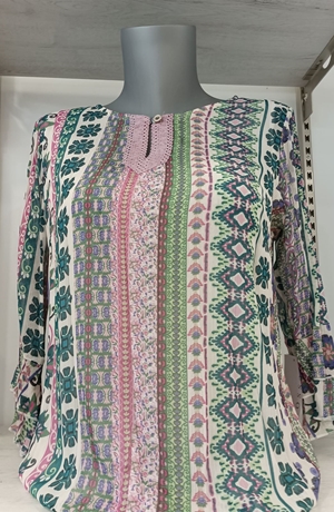 Blusón de gasa estampada - Imagen 2