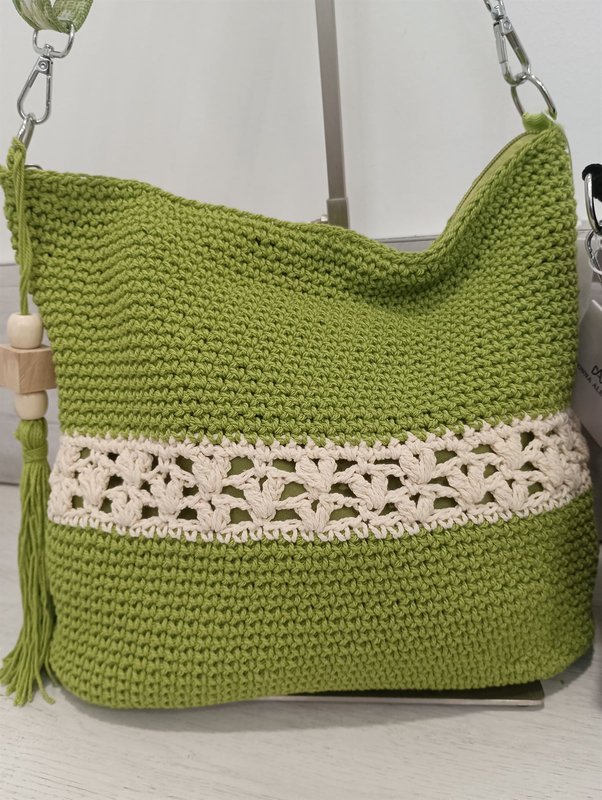 Bolso crochet verde - Imagen 1