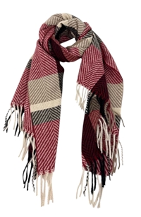 Bufanda de cuadros granate - Imagen 1