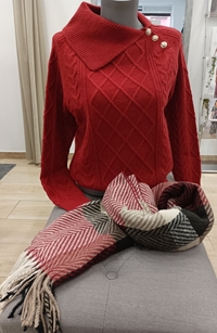 Bufanda de cuadros granate - Imagen 2