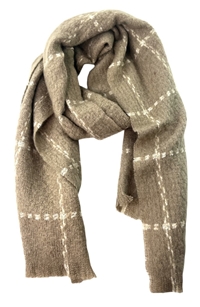 Bufanda tostado con cuadros - Imagen 1
