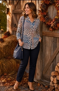 Camisa rombos azul - Imagen 1
