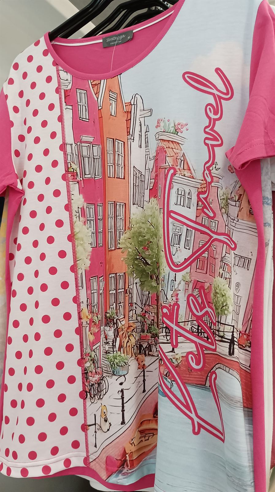 Camiseta algodón rosa - Imagen 2