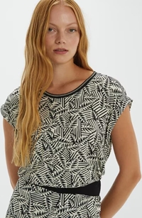 Camiseta Andam beis/negro - Imagen 1