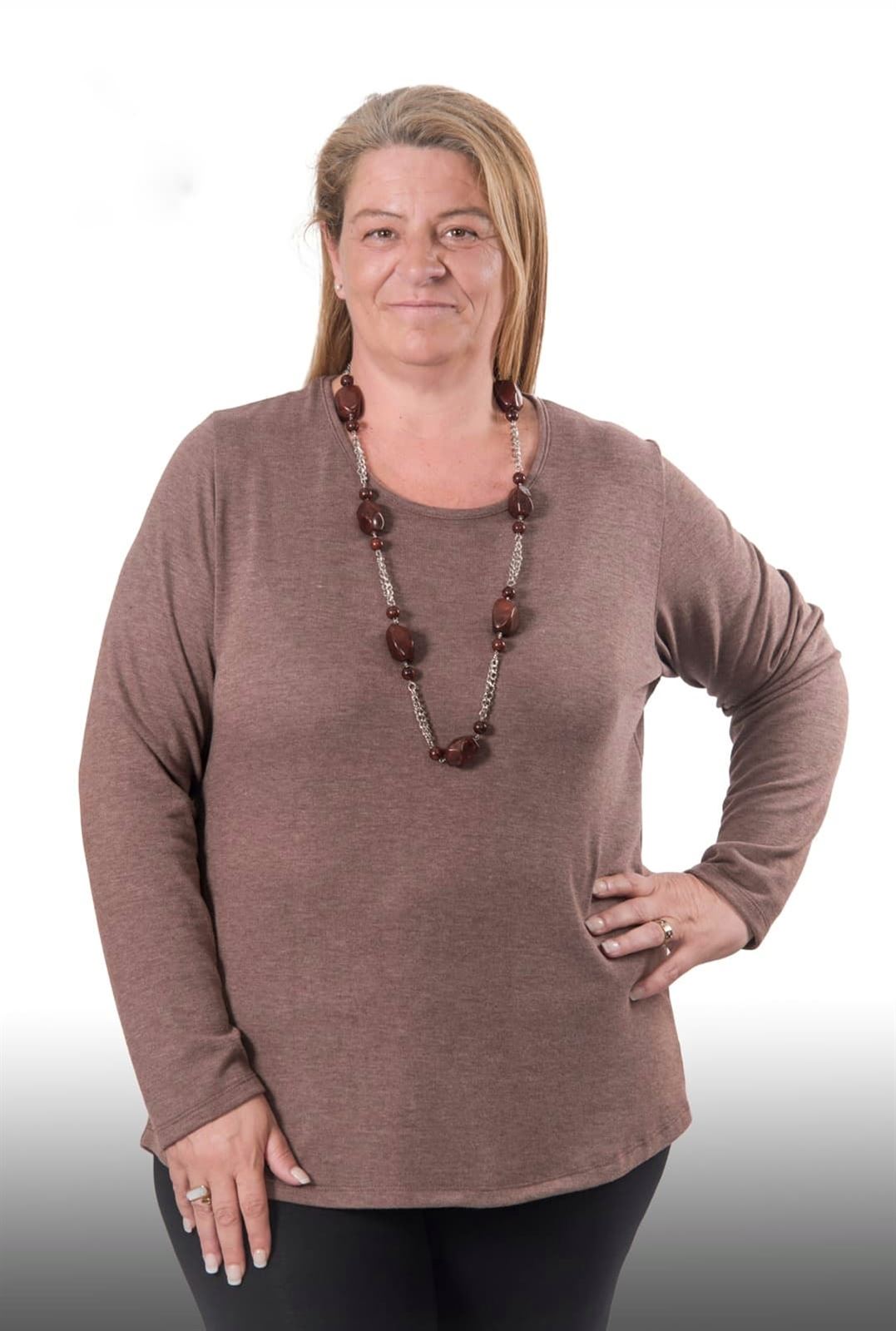 Camiseta cálida marrón - Imagen 1