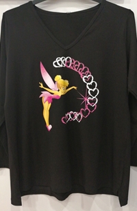 Camiseta campanilla fondo negro - Imagen 2