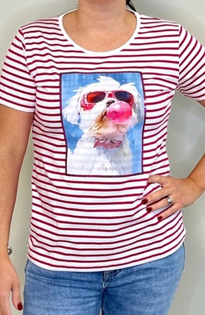 Camiseta perrito rosa - Imagen 1