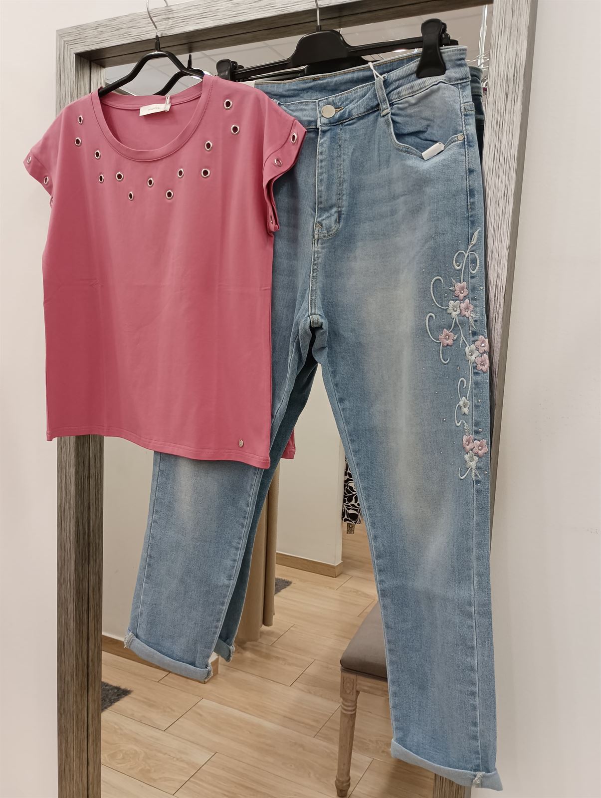 Camiseta rosa círculos - Imagen 3
