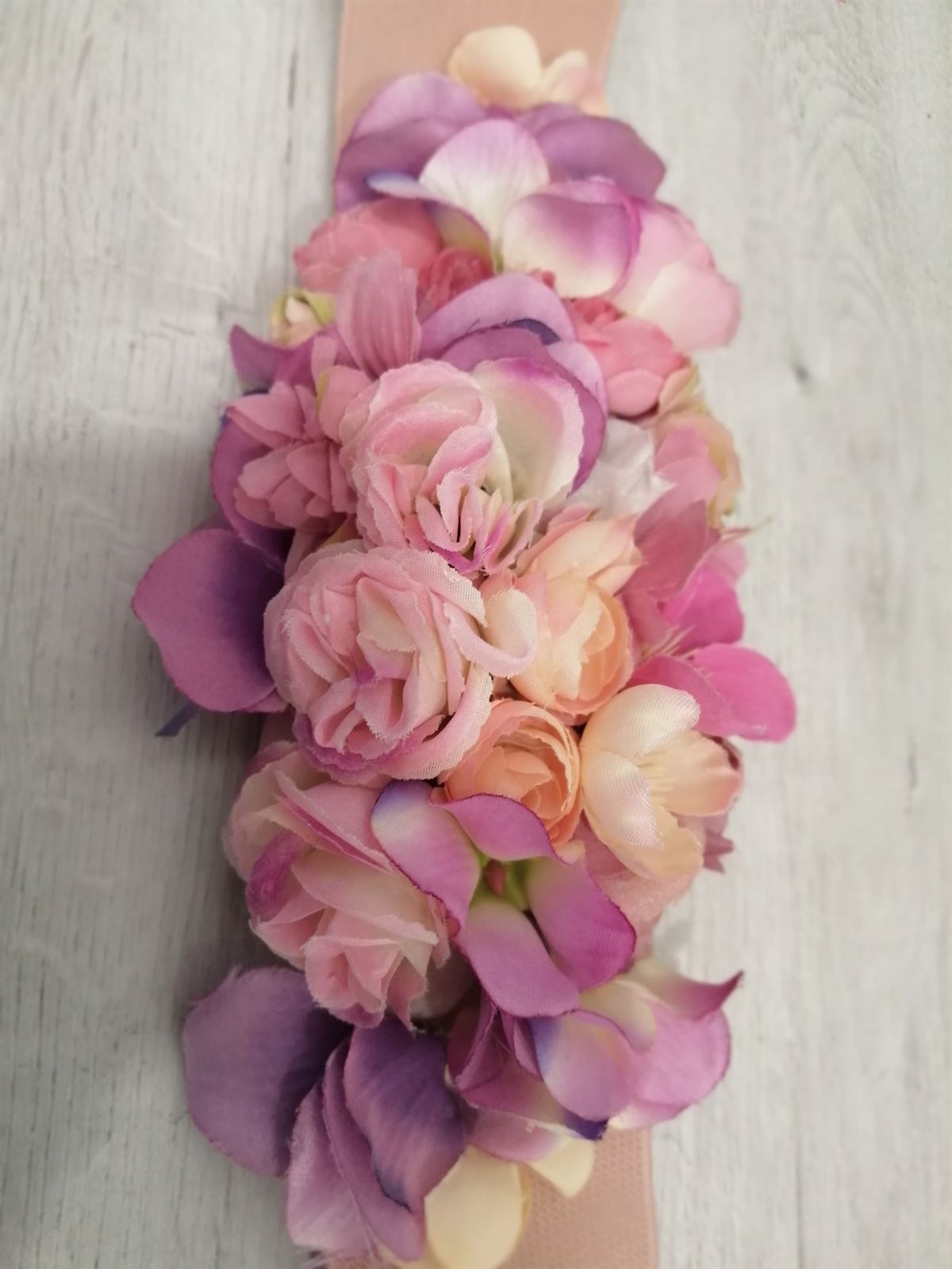 Cinturón floral rosa suave - Imagen 3
