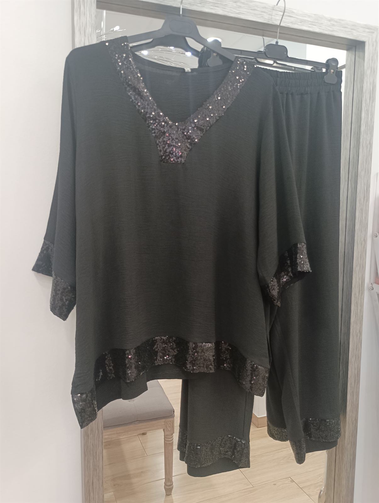 Conjunto 2 piezas lentejuelas negras - Imagen 4