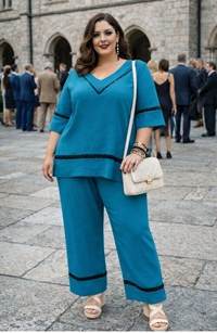 Conjunto turquesa moda curvy - Imagen 1