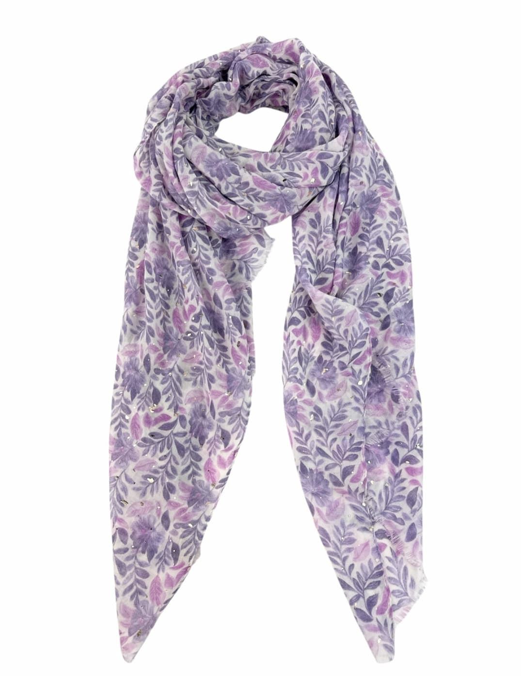 Foulard estampado flores lilas - Imagen 1