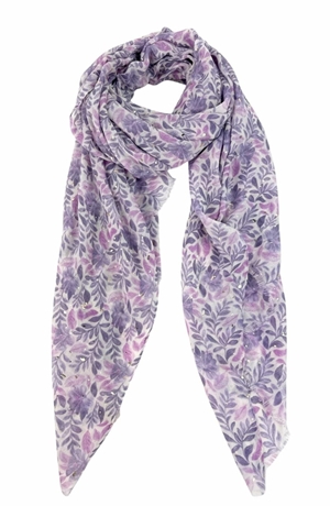 Foulard estampado flores lilas - Imagen 1