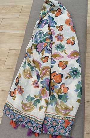 Foulard estampado pompones - Imagen 2