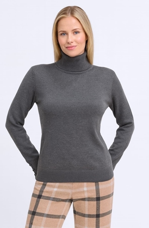 Jersey gris cuello vuelto Andam - Imagen 1