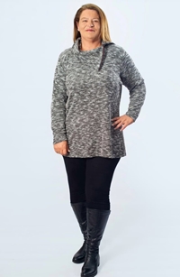 Jersey jaspeado largo moda curvy - Imagen 2