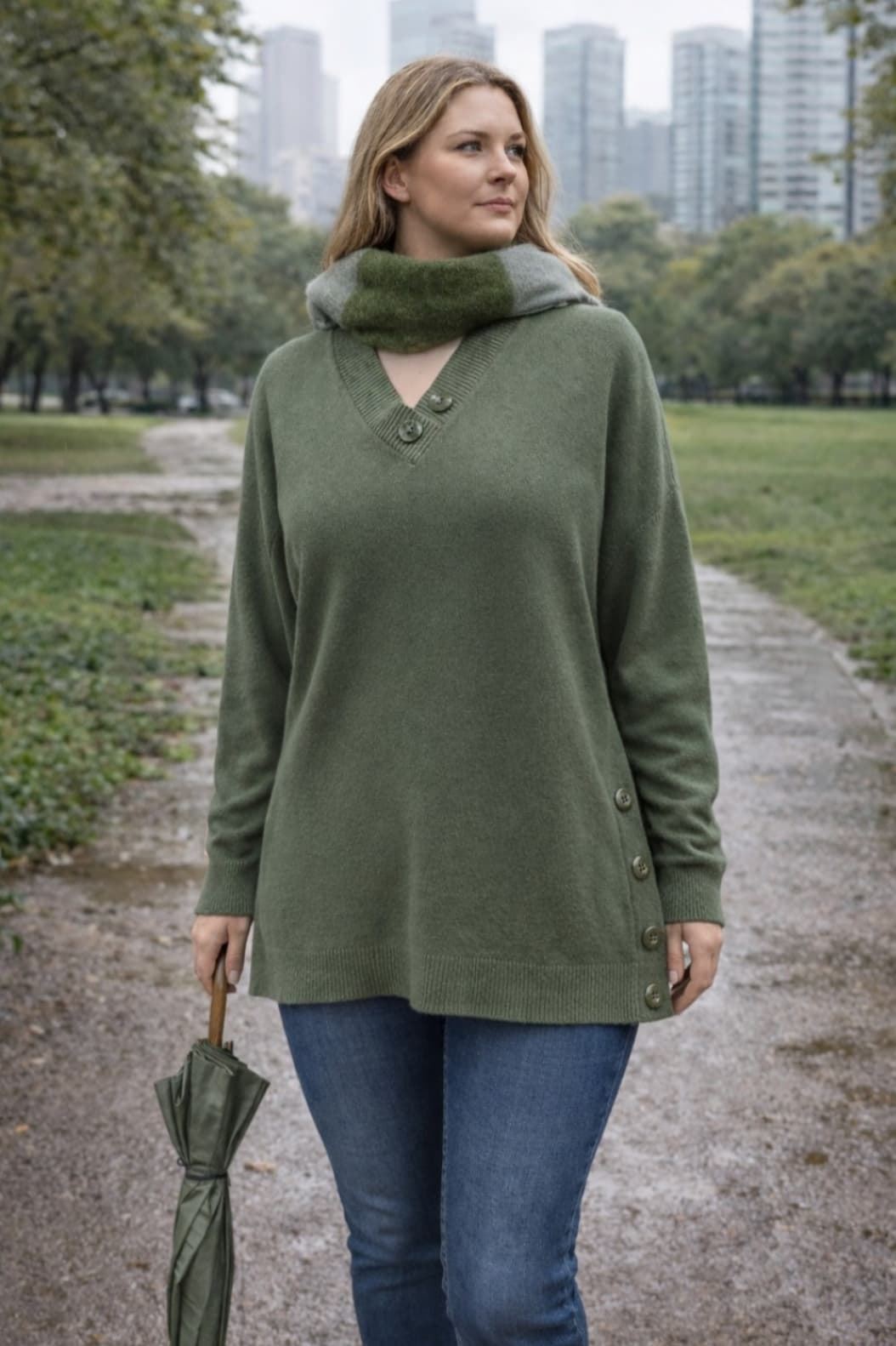 Jersey tipo capa moda curvy - Imagen 1