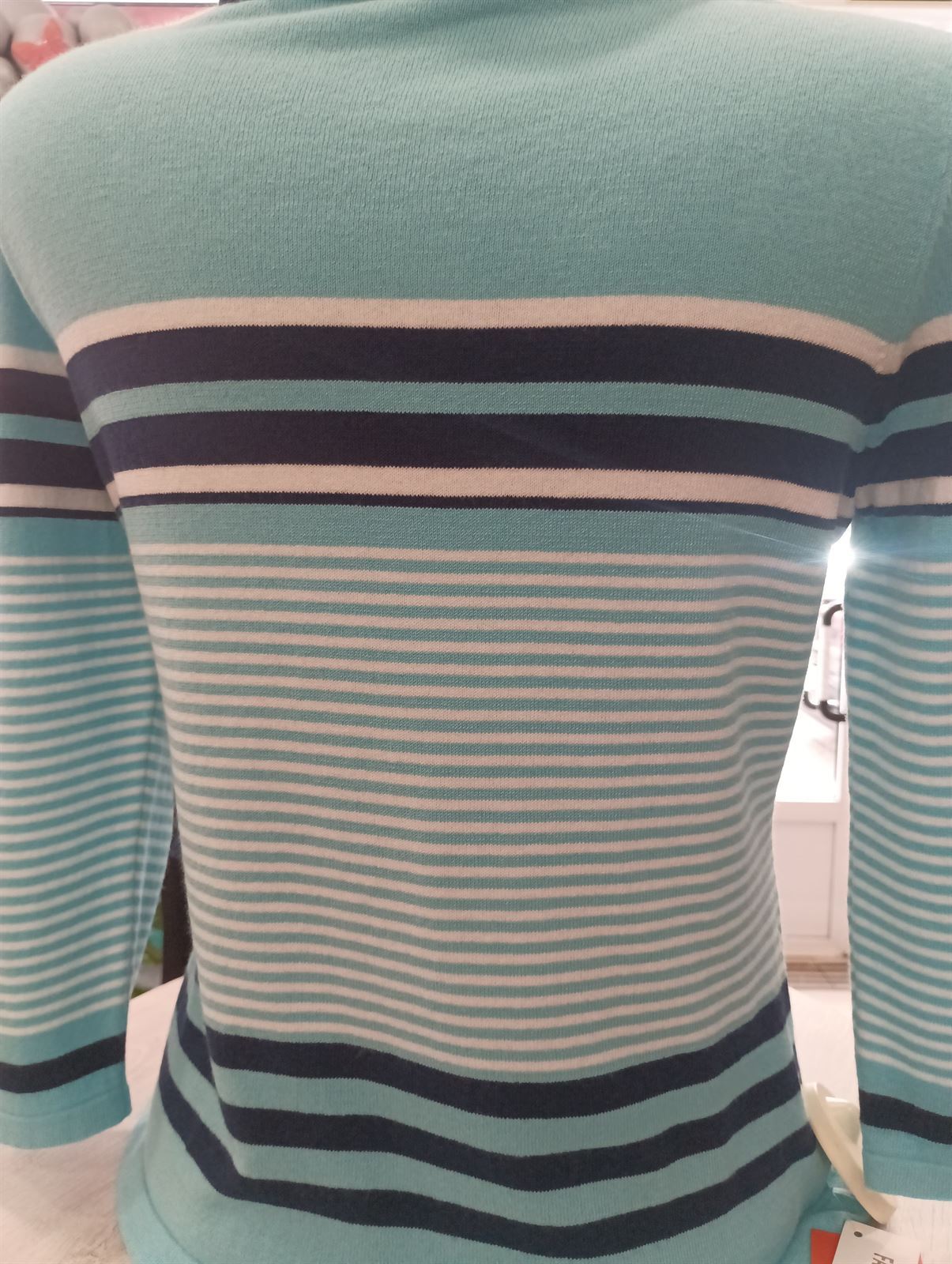 Jersey turquesa listas marineras - Imagen 5