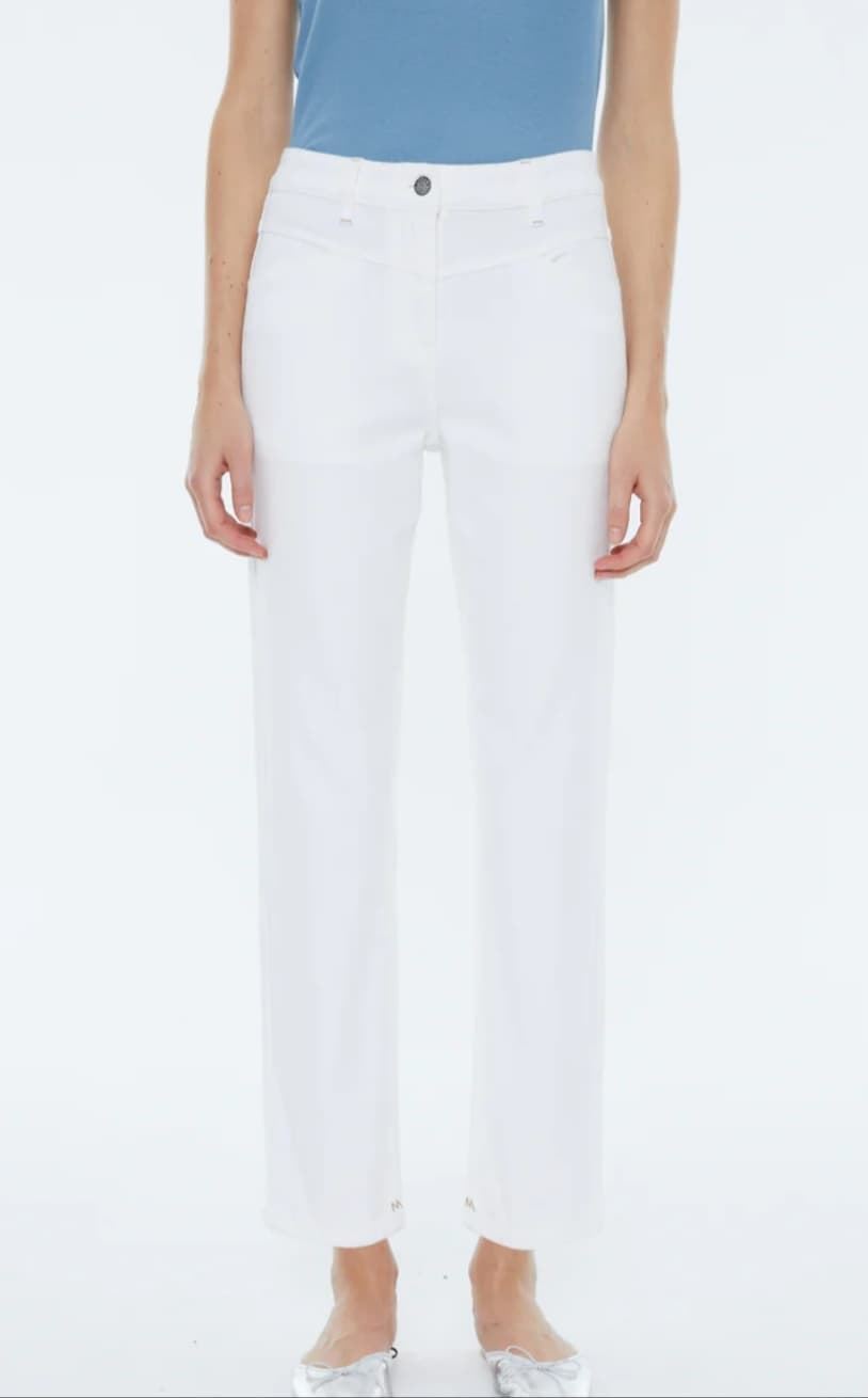 Pantalón vaquero blanco Andam - Imagen 1