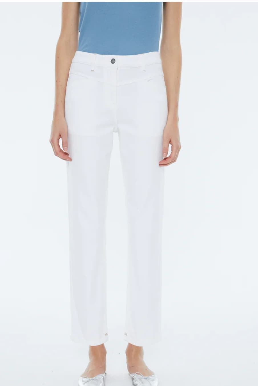 Pantalón vaquero blanco Andam - Imagen 4