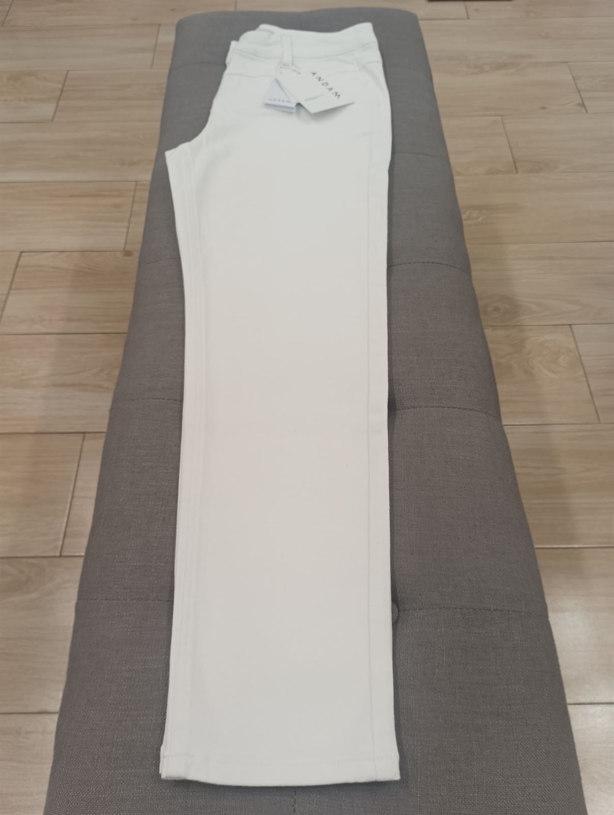 Pantalón vaquero blanco Andam - Imagen 5