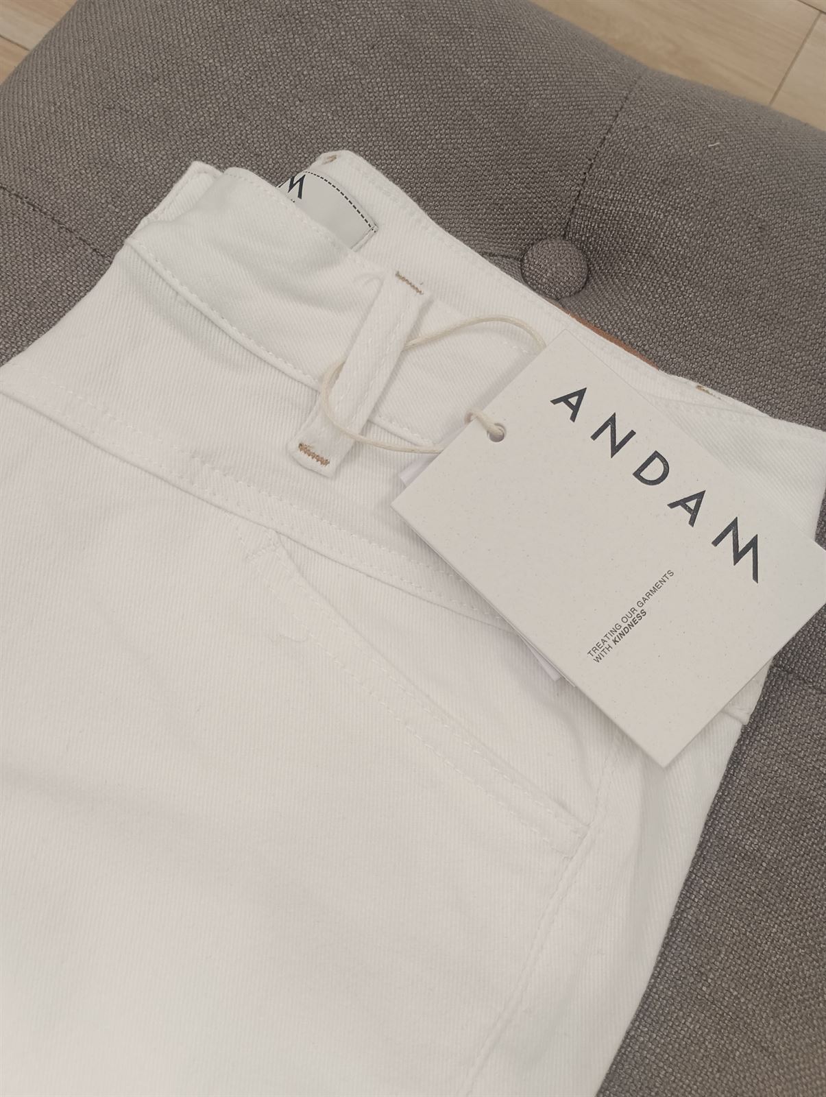 Pantalón vaquero blanco Andam - Imagen 6