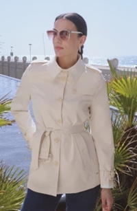 Parka corta blanco roto Louisa - Imagen 1