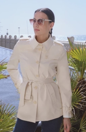 Parka corta blanco roto Louisa - Imagen 1