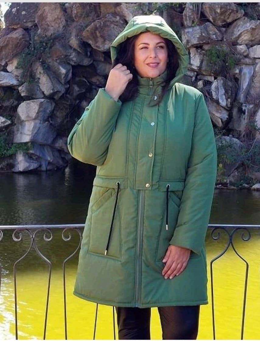 Parka verde larga - Imagen 1
