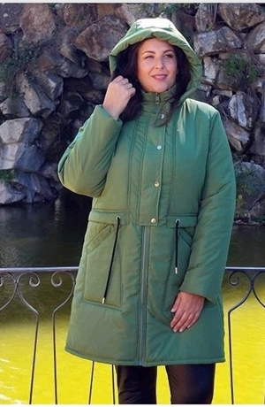Parka verde larga - Imagen 1