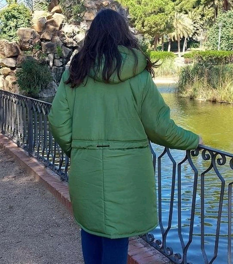 Parka verde larga - Imagen 2
