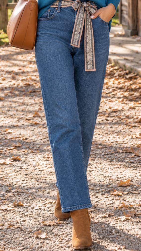 Vaquero básico lazada moda curvy - Imagen 1
