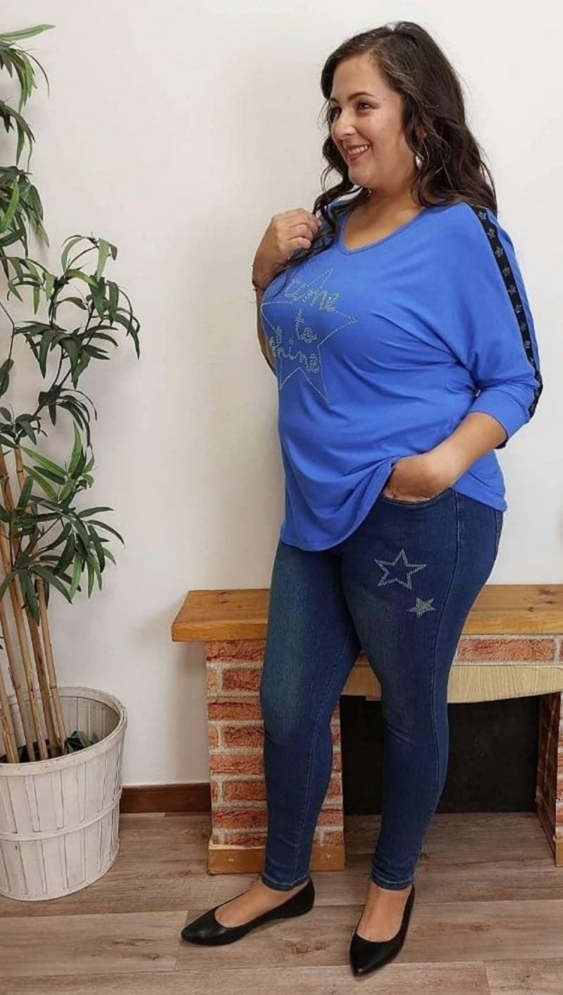 Vaquero star azul moda curvy - Imagen 1