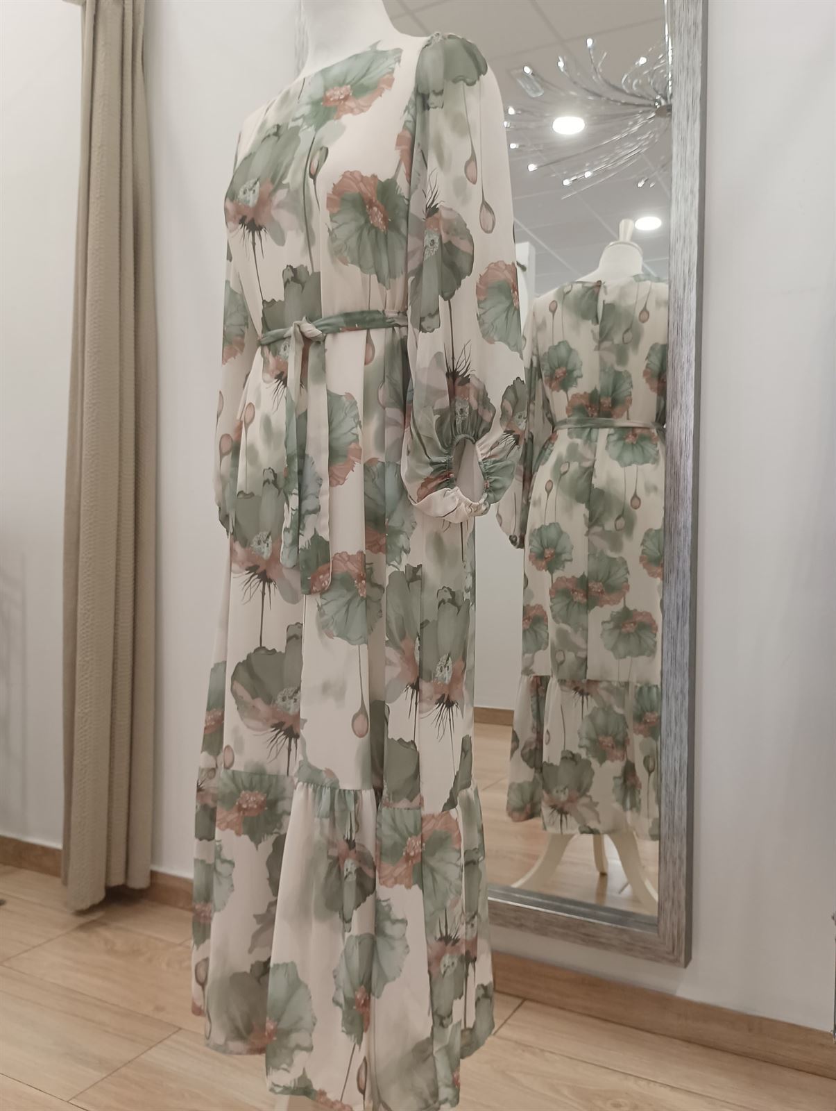 Vestido amapolas verde - Imagen 1
