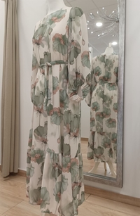 Vestido amapolas verde - Imagen 1