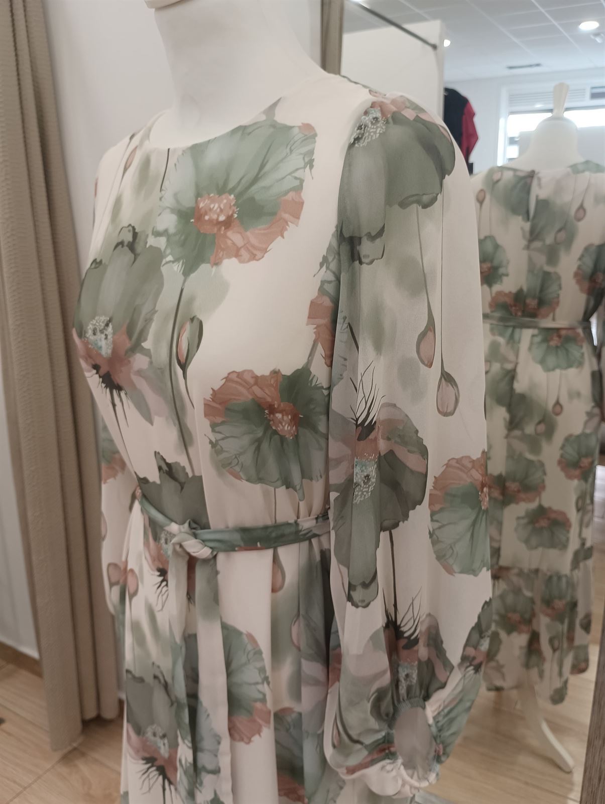 Vestido amapolas verde - Imagen 2