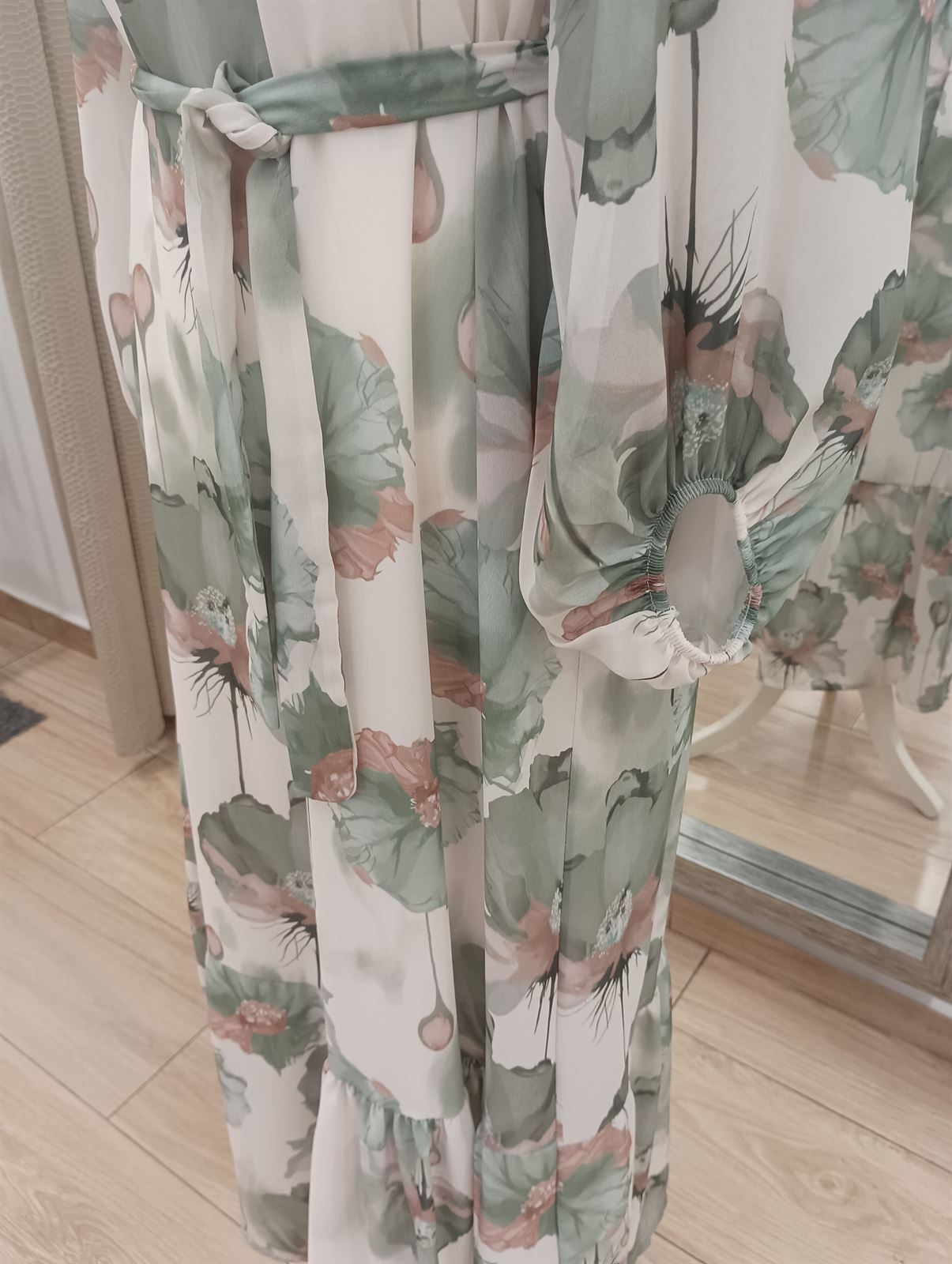 Vestido amapolas verde - Imagen 4