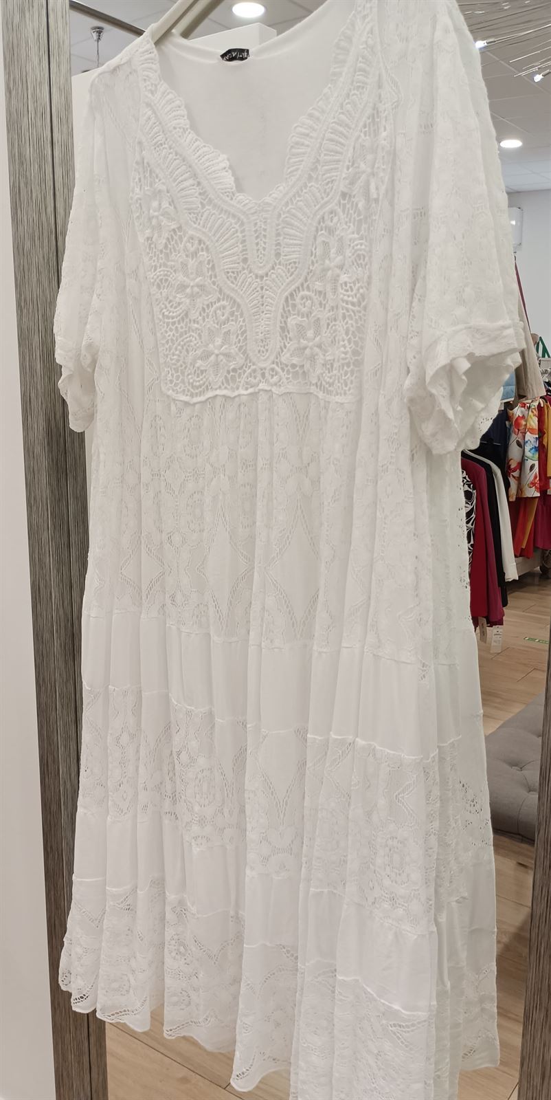 Vestido blanco ibicenco - Imagen 3