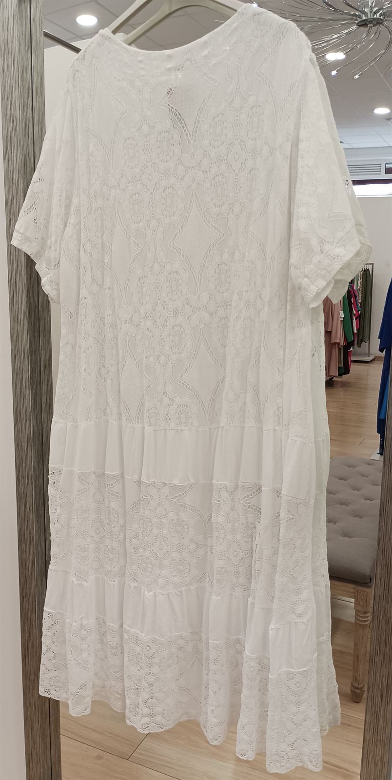 Vestido blanco ibicenco - Imagen 4