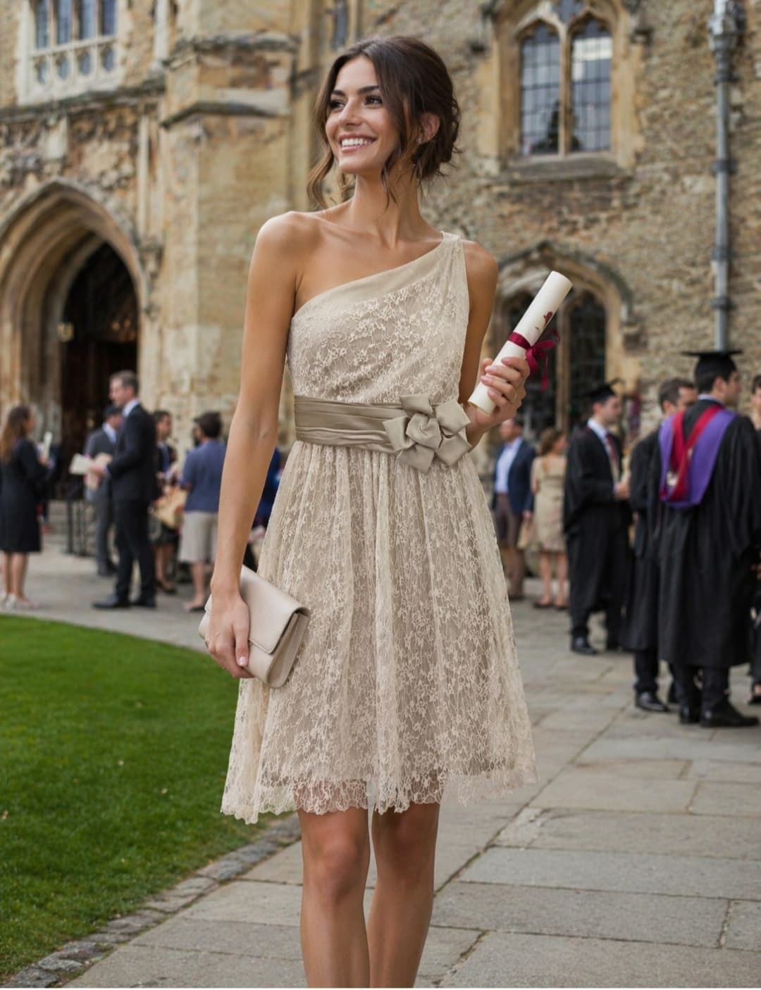 Vestido corto Iris de encaje - Imagen 1