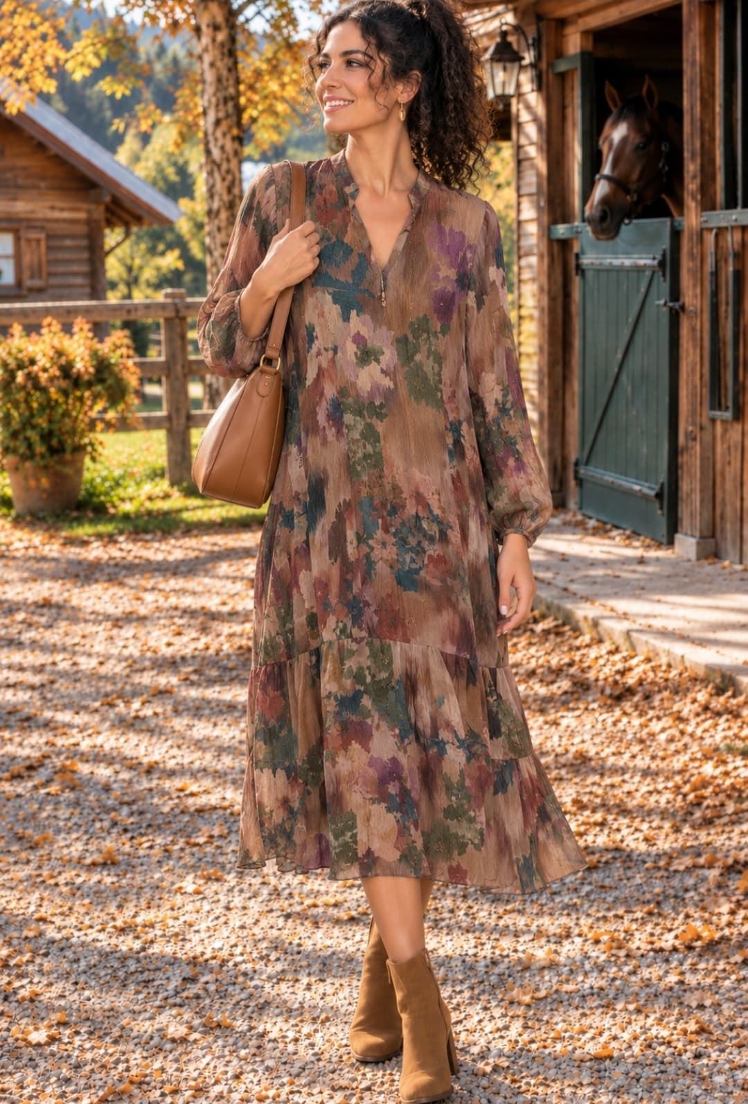 Vestido de gasa acuarela - Imagen 1