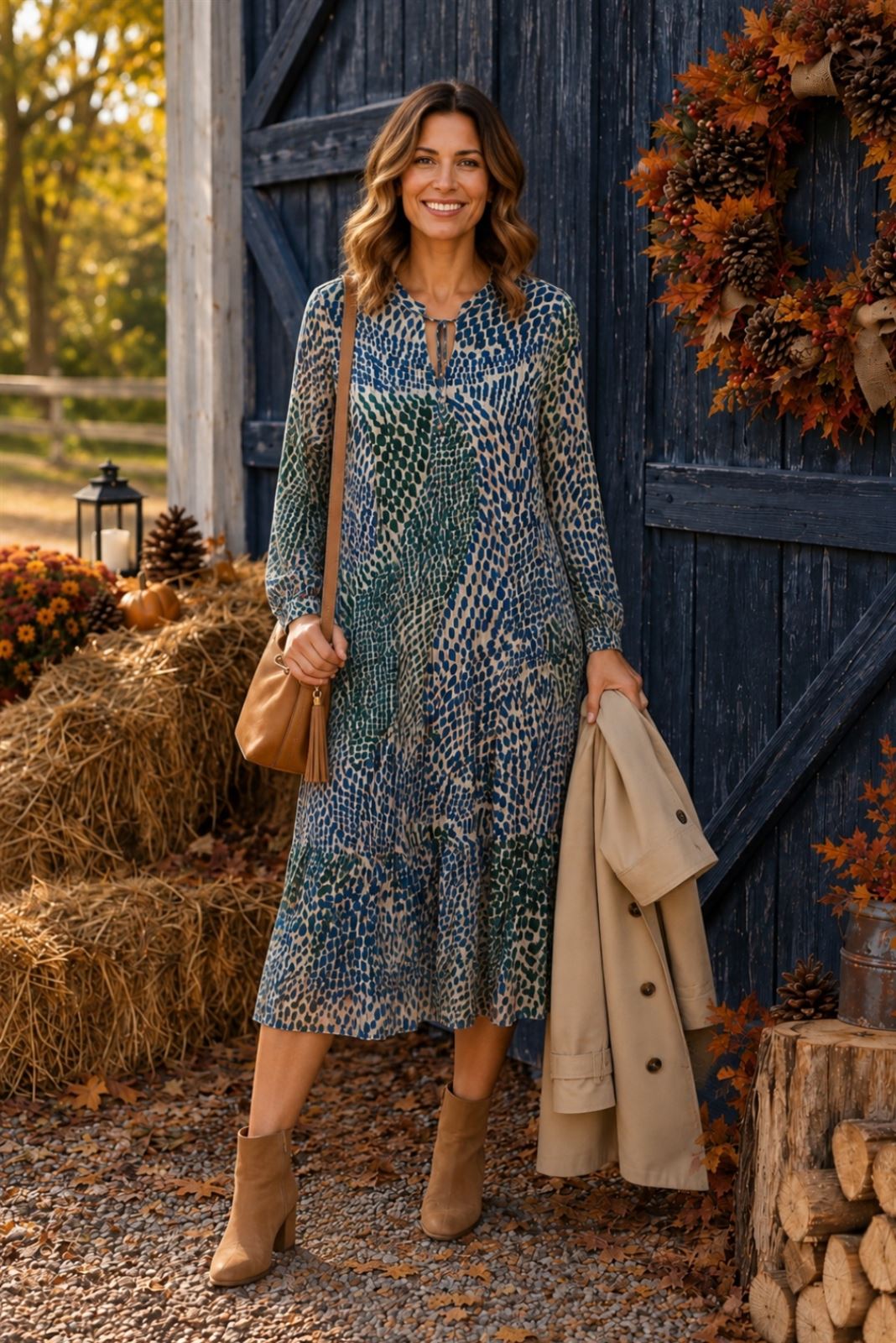 Vestido de gasa plisado blueprint - Imagen 1