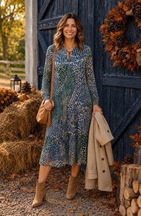 Vestido de gasa plisado blueprint - Imagen 1
