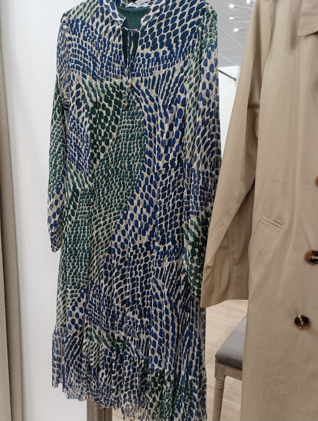 Vestido de gasa plisado blueprint - Imagen 3