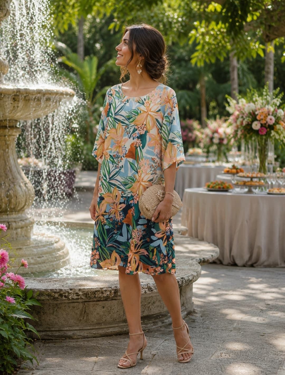 Vestido estampado Fuente - Imagen 1