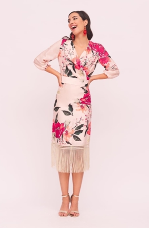 Vestido fiesta flecos - Imagen 1