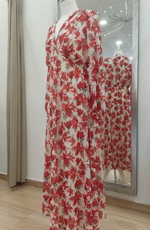 Vestido florecillas rojas - Imagen 1