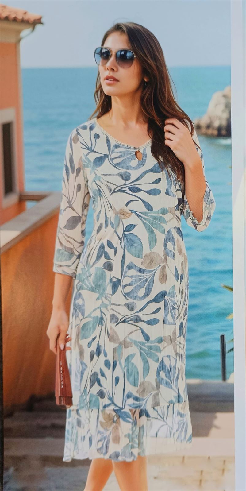 Vestido gasa hojas - Imagen 1